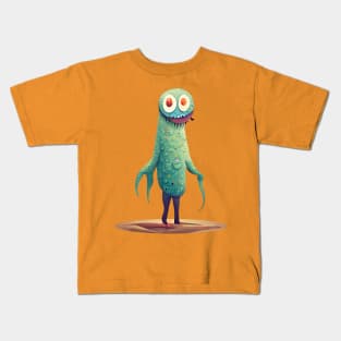 Silly Green Cute Monster Kids T-Shirt